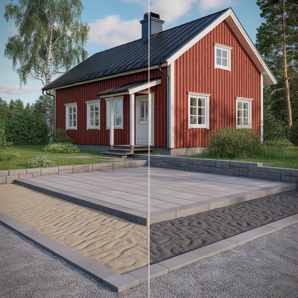 sattsand eller stenmjol under marksten jamforelse och rad