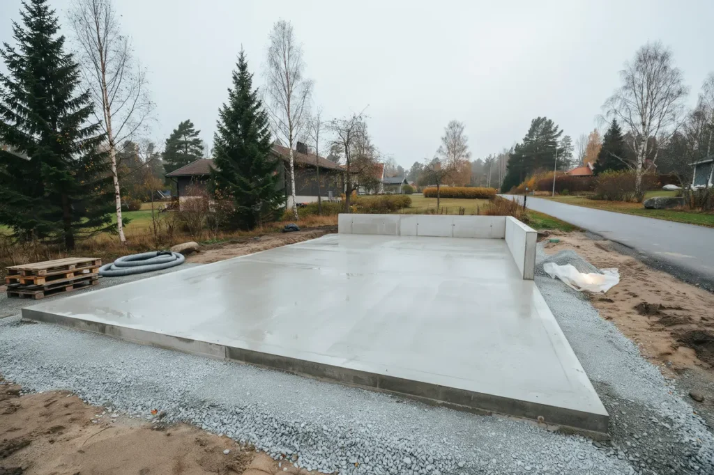 ny husgrund med platta p mark f r villa i bergsj n